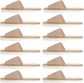 6 Pairs Nonslip Toe Sandals Bridal Unisex House Disposable Slippers for Used Women Shoes Portable Men Home Flip Cloth Throw Toes Linen Guests Non Open Spa Slip Nail Hotel and