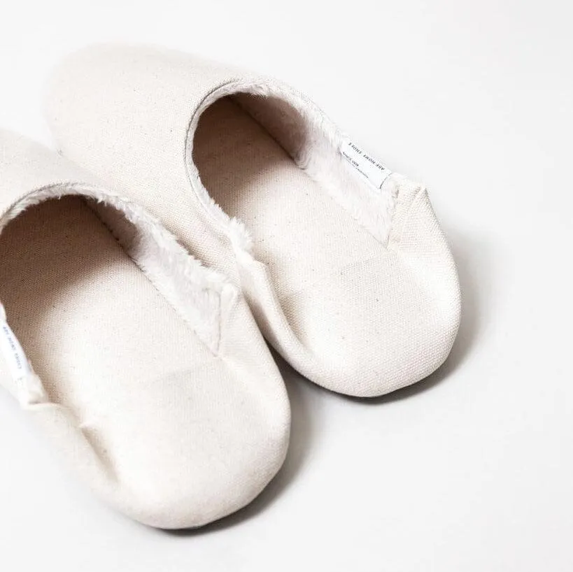 ABE Canvas Home Shoes, Wool-Lined, Natural