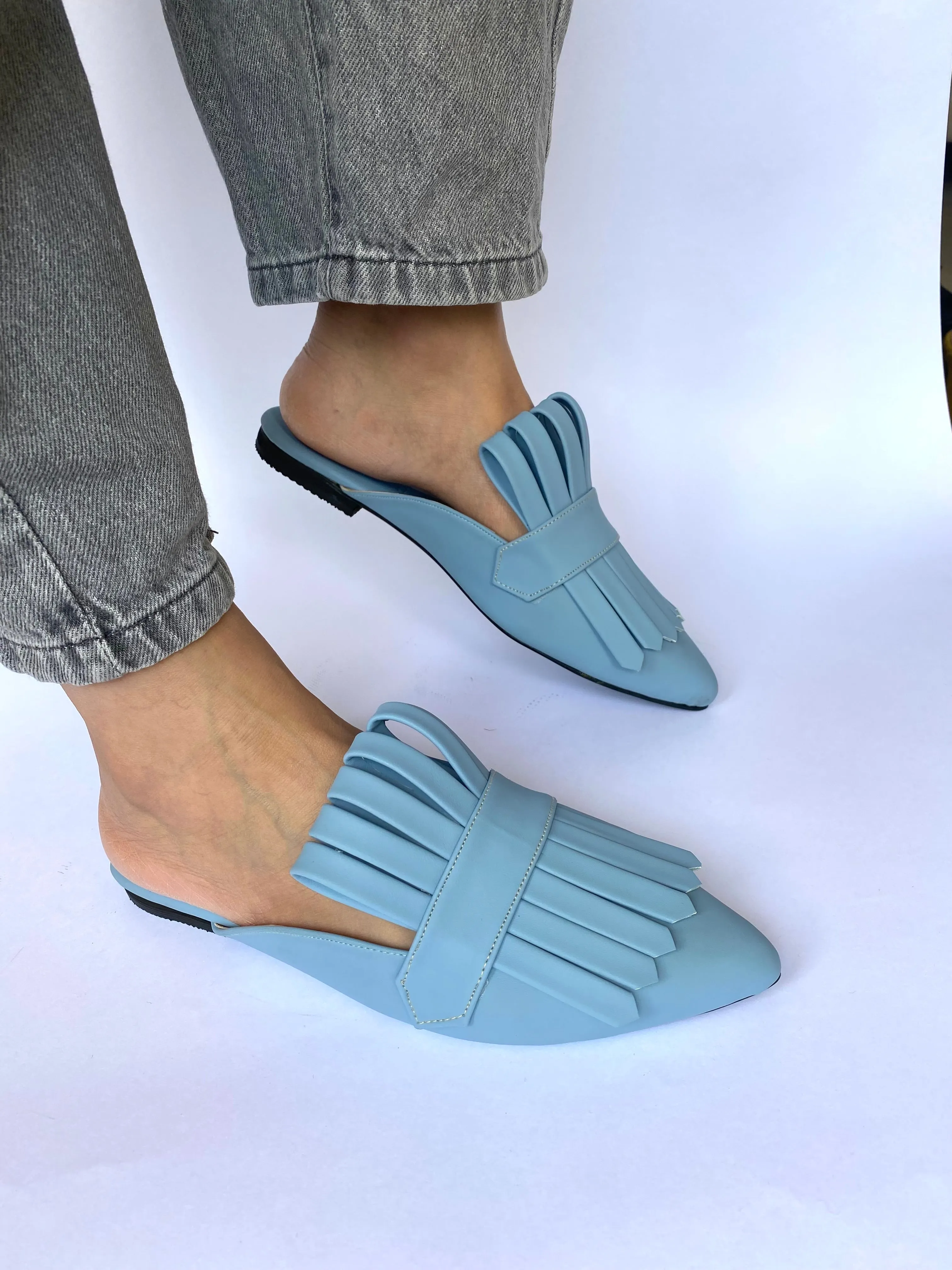 Baby Blue Met Gala Mules