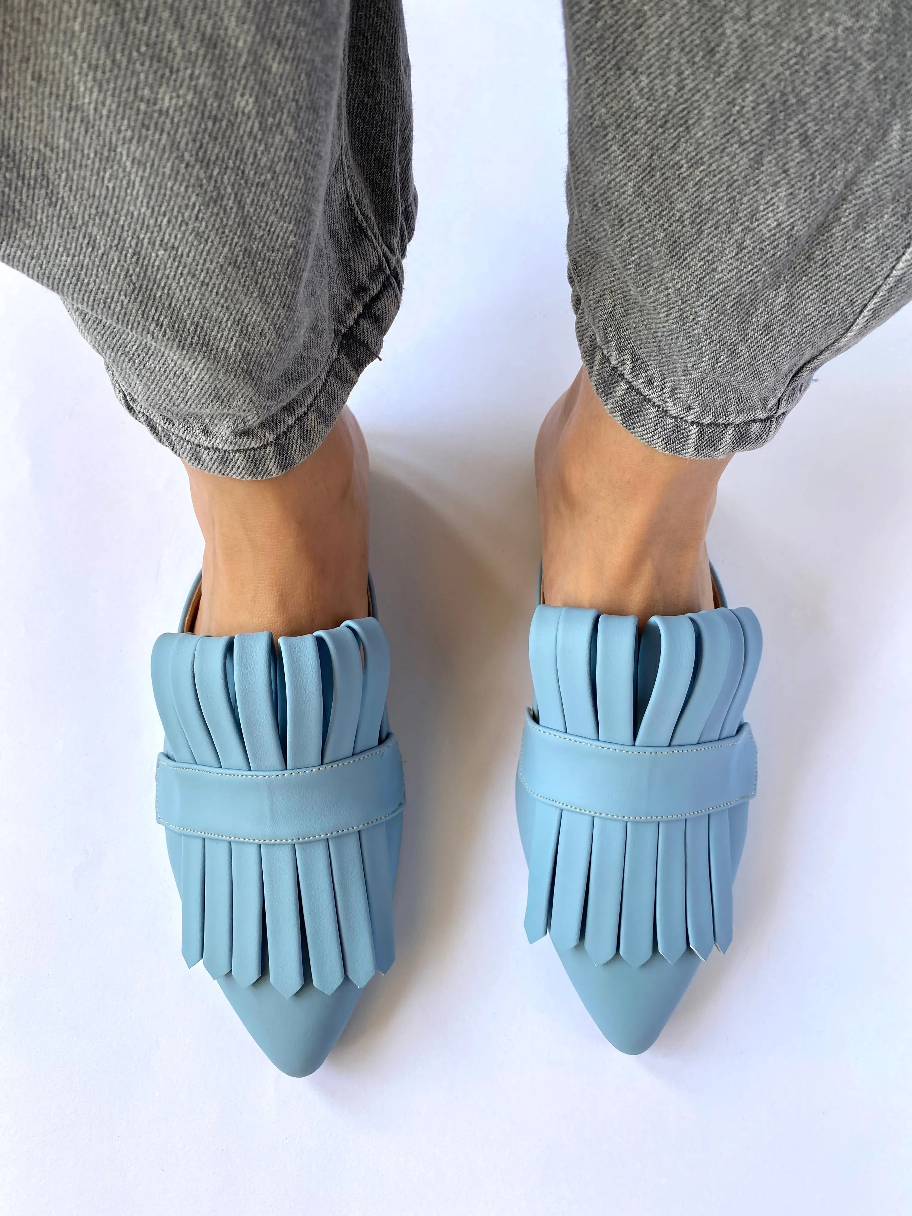 Baby Blue Met Gala Mules
