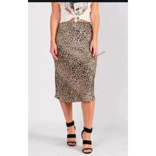 Band of Gypsies Leopard Print Slip Skirt