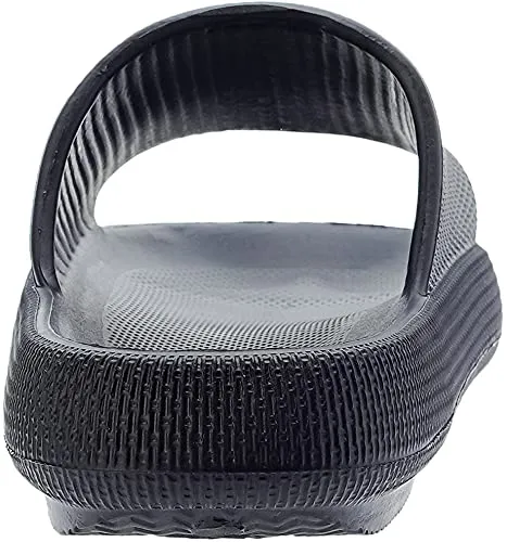 BRONAX Slides for Women Pillow Slippers Open Toe House Shoes Sandals for Ladies Indoor Comfy Soft Cushioned Thick Sole 37-38 Black