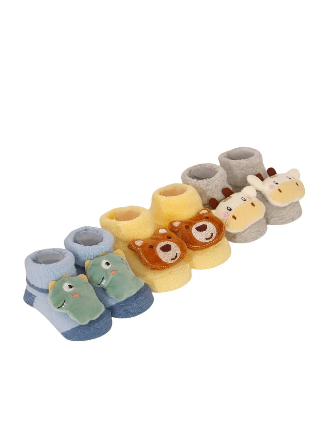 Charming Animal Adventure Rattle Socks Set For Boys