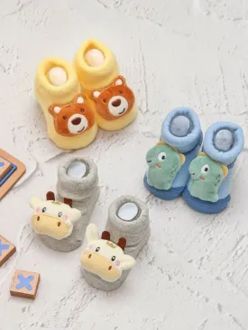Charming Animal Adventure Rattle Socks Set For Boys