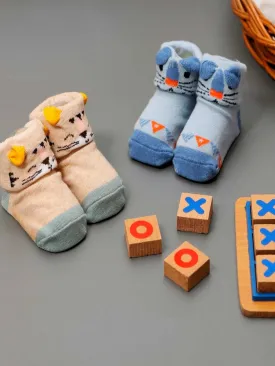 Charming Animal Print Anti-Skid Socks for Baby Boys