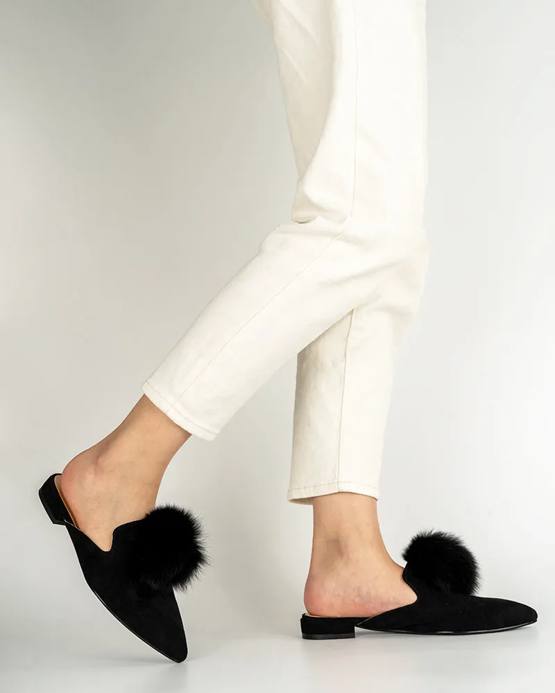 (Clean Up) Slip On Backless Flat Heel Mules