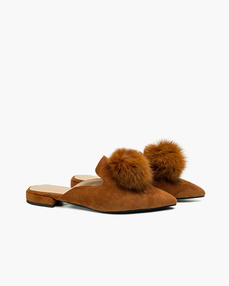 (Clean Up) Slip On Backless Flat Heel Mules
