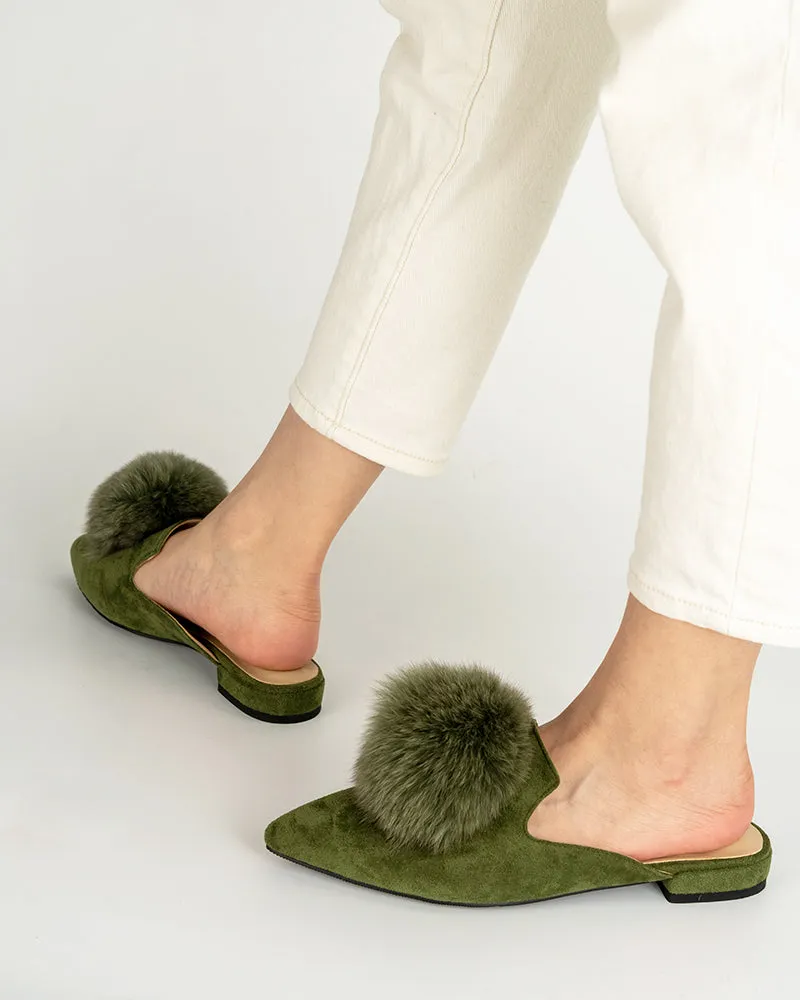 (Clean Up) Slip On Backless Flat Heel Mules