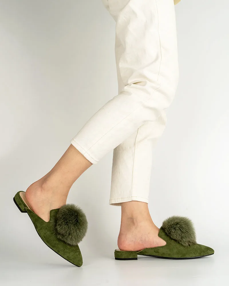 (Clean Up) Slip On Backless Flat Heel Mules