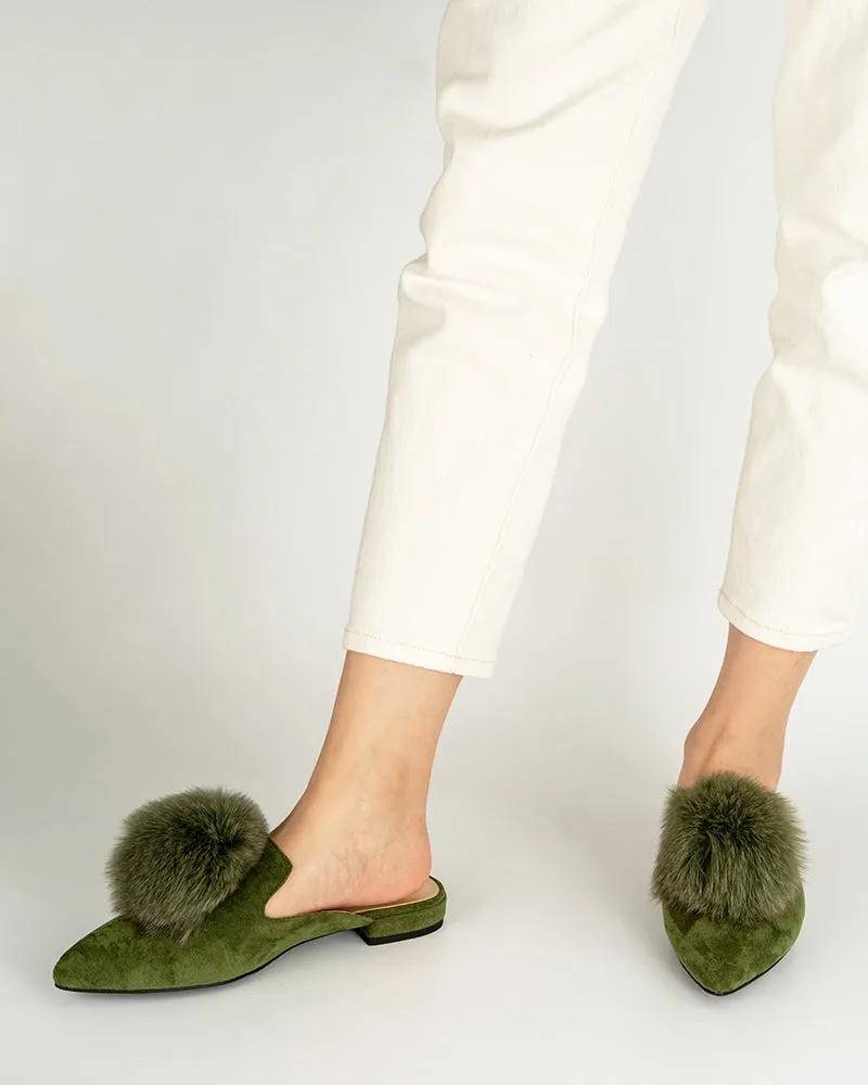 (Clean Up) Slip On Backless Flat Heel Mules