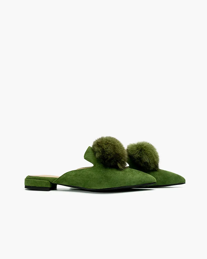 (Clean Up) Slip On Backless Flat Heel Mules