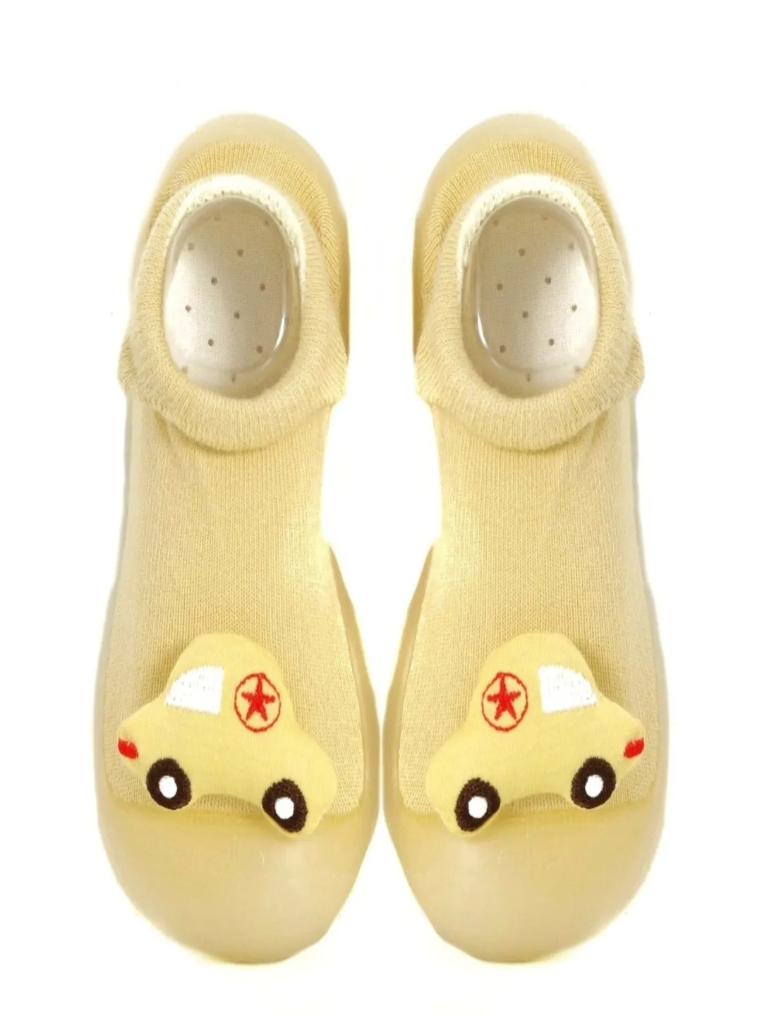 Cute Yellow Car Design Shoe Socks for Boys