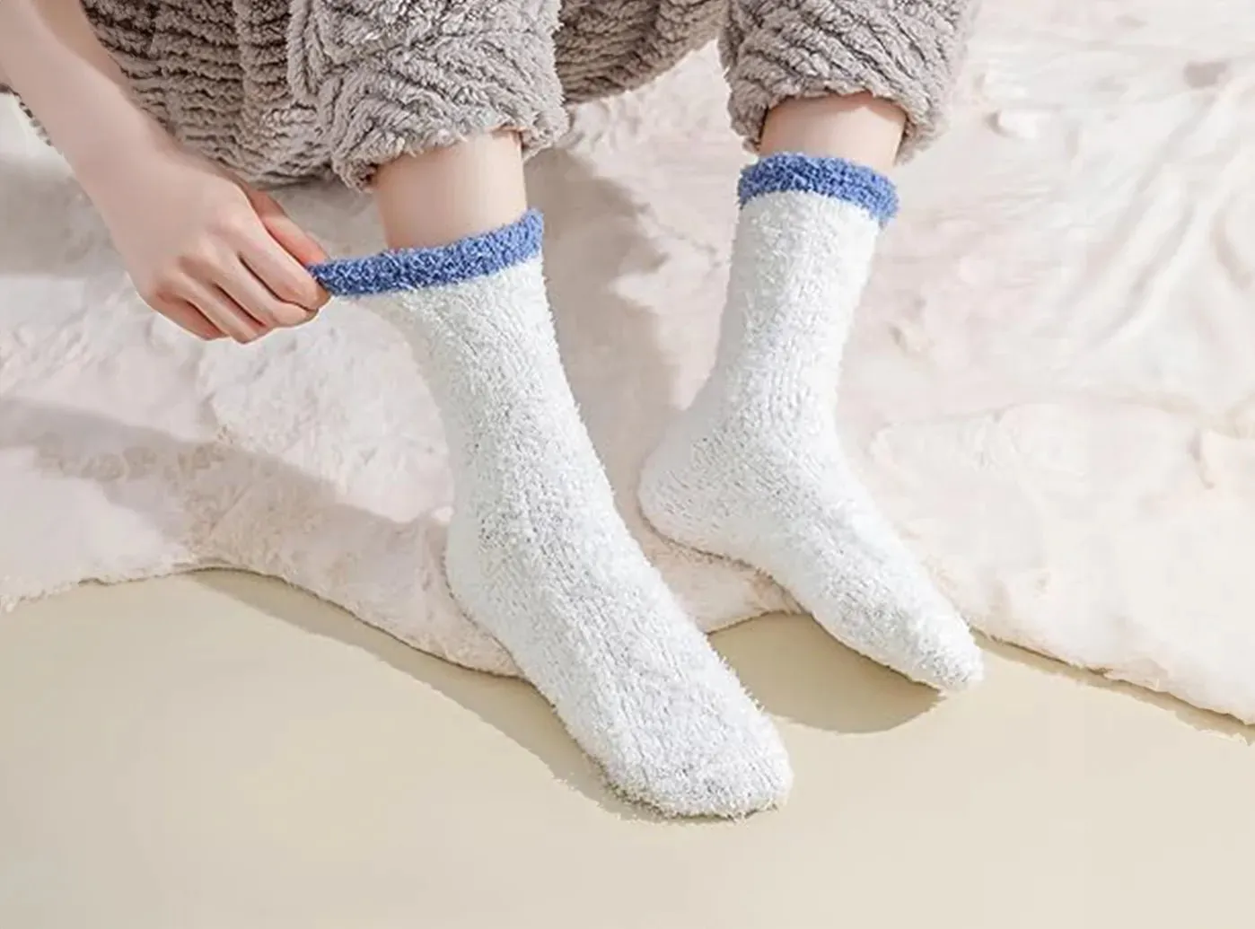 FitVille Women's SureFoot Indoor Cozy Socks V3, 3-Pair Pack