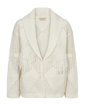Freequent - Cardigan Derby Star Offwhite
