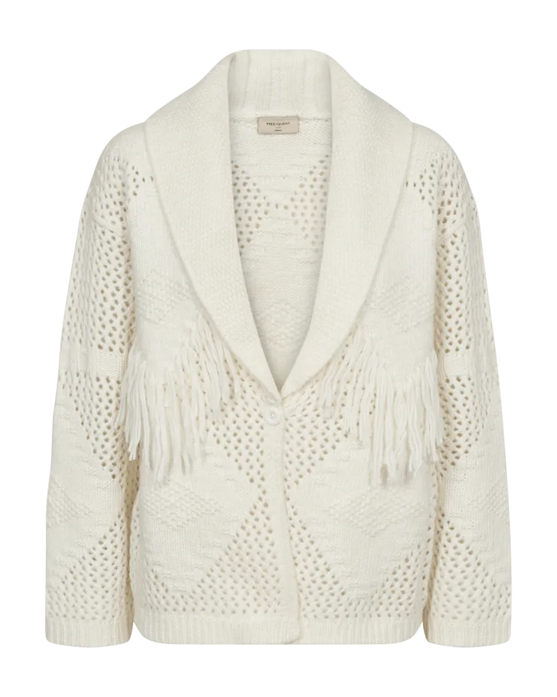 Freequent - Cardigan Derby Star Offwhite