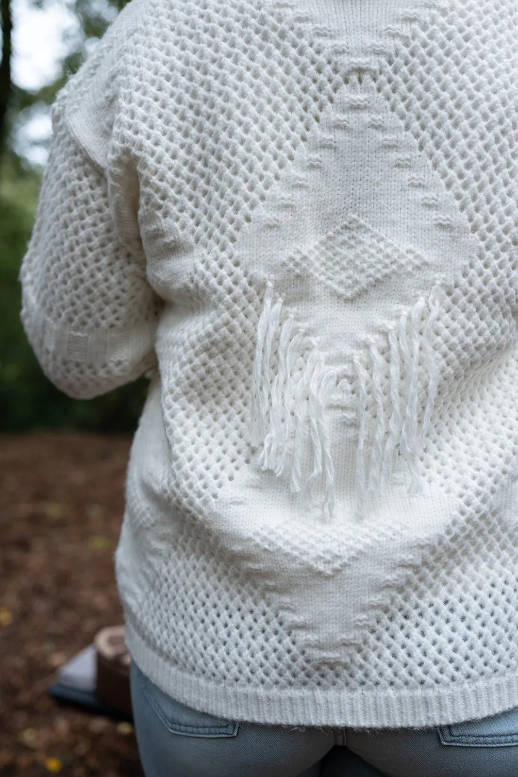 Freequent - Cardigan Derby Star Offwhite