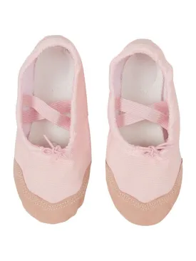 Girls Pink Elastic Strap Rounded Toe Stylish Ballet Shoes 11-1 Kids