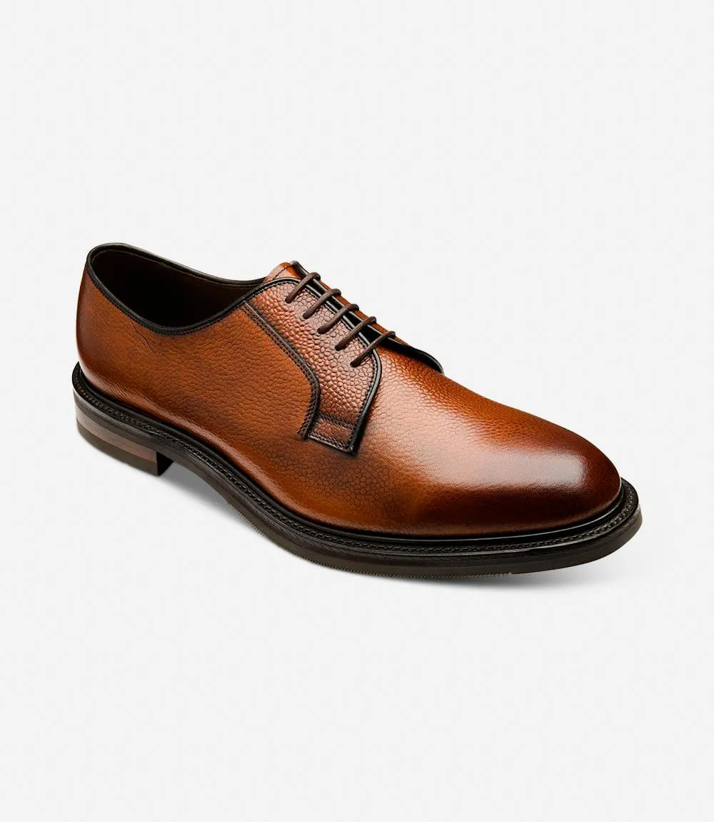 LOAKE LEYBURN MAHOGANY DERBY TOE CAP RUBBER SOLE F-MEDIUM
