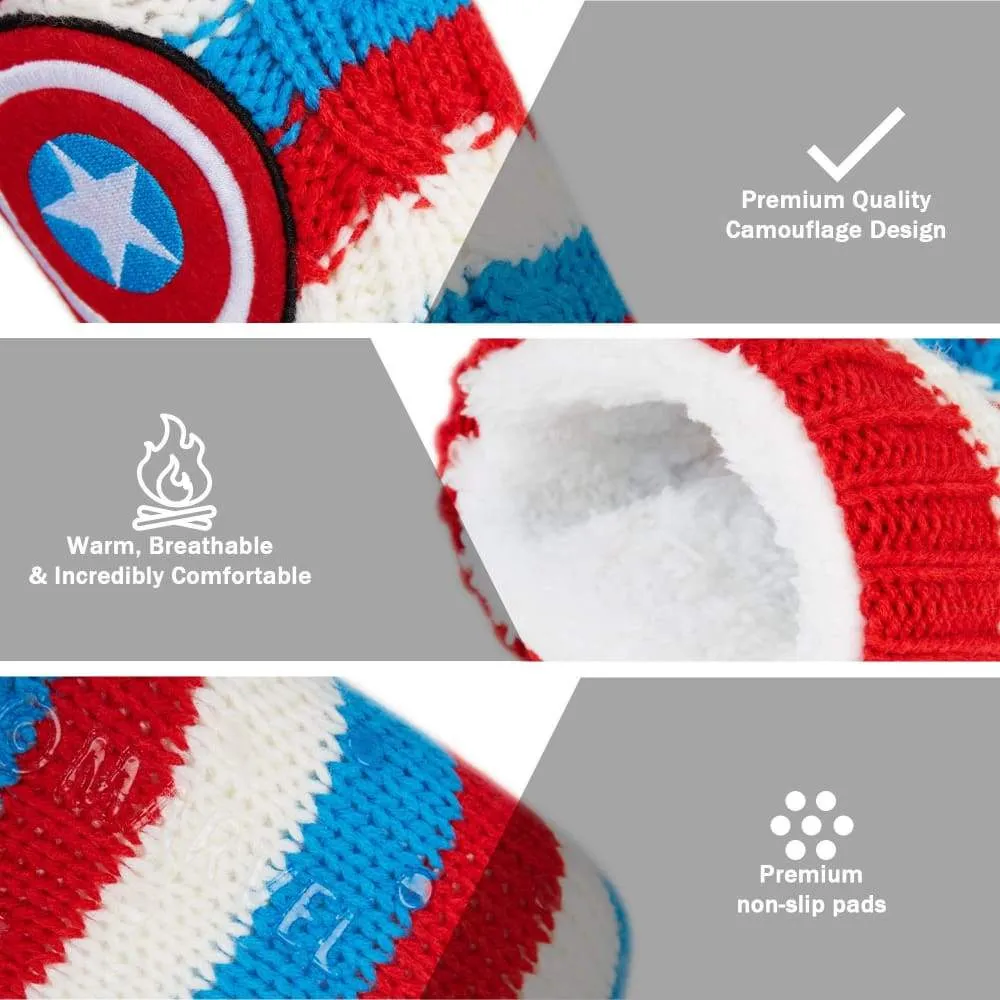 Marvel Captain America Mens Slipper Socks, Marvel Gifts For Men