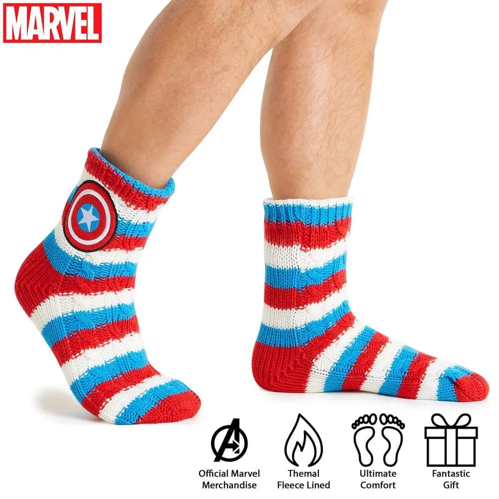 Marvel Captain America Mens Slipper Socks, Marvel Gifts For Men