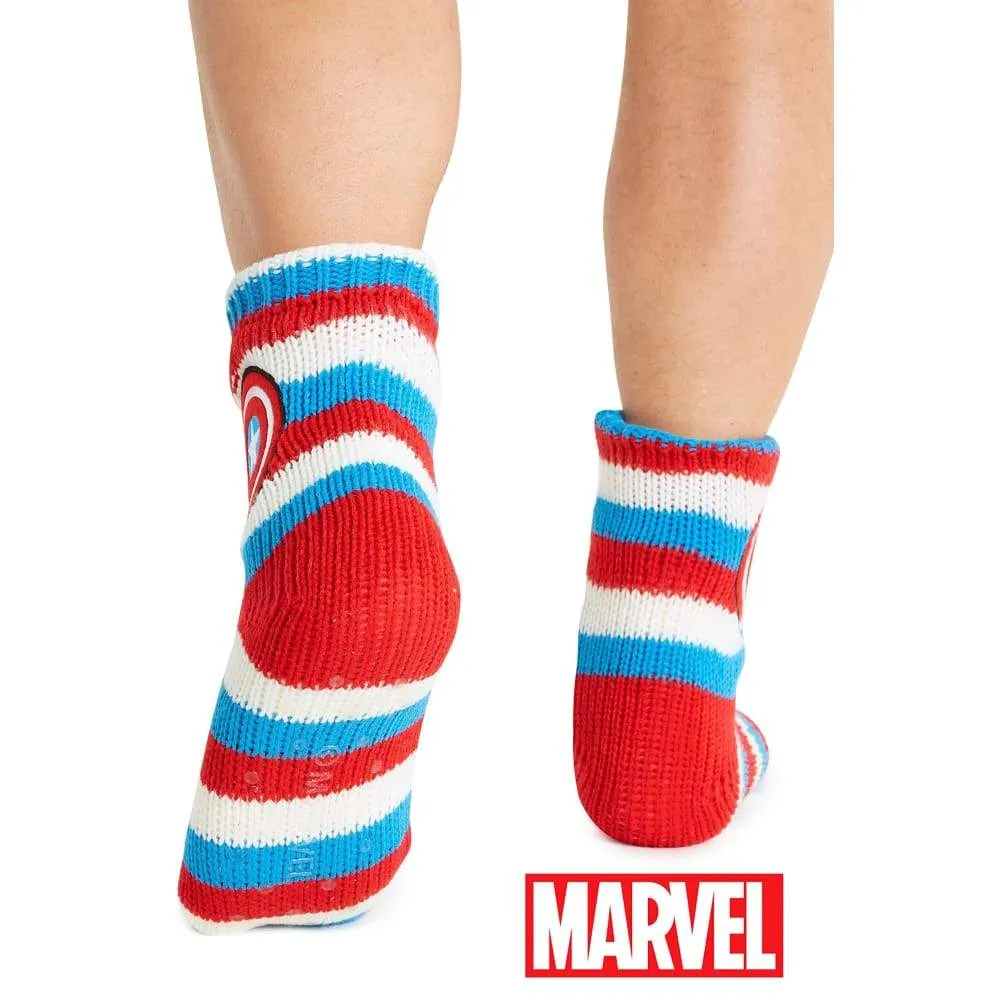 Marvel Captain America Mens Slipper Socks, Marvel Gifts For Men