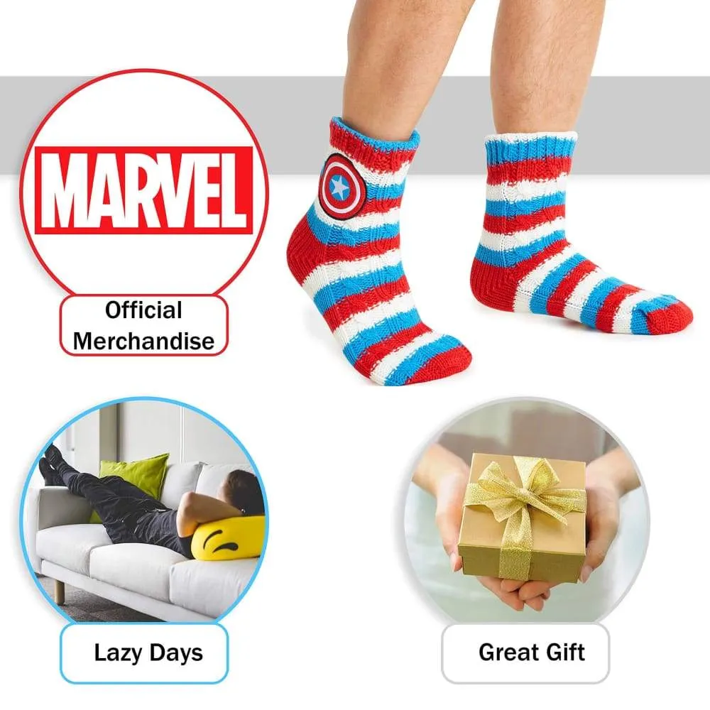 Marvel Captain America Mens Slipper Socks, Marvel Gifts For Men