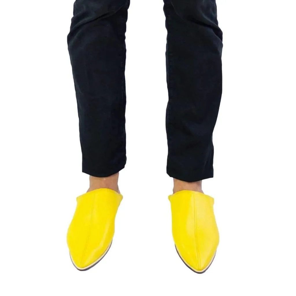 Men Leather Moroccan Slipper in Ziwani Yellow