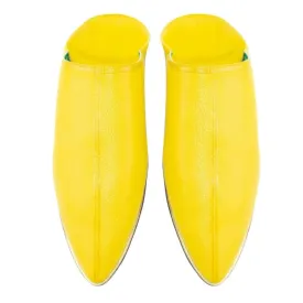 Men Leather Moroccan Slipper in Ziwani Yellow