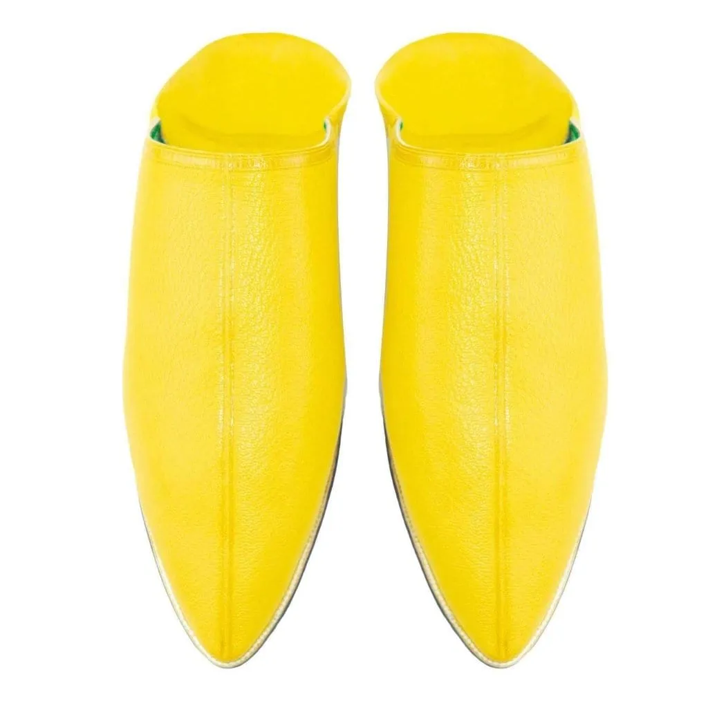 Men Leather Moroccan Slipper in Ziwani Yellow