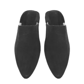 Men Moroccan Slipper in Black Suede