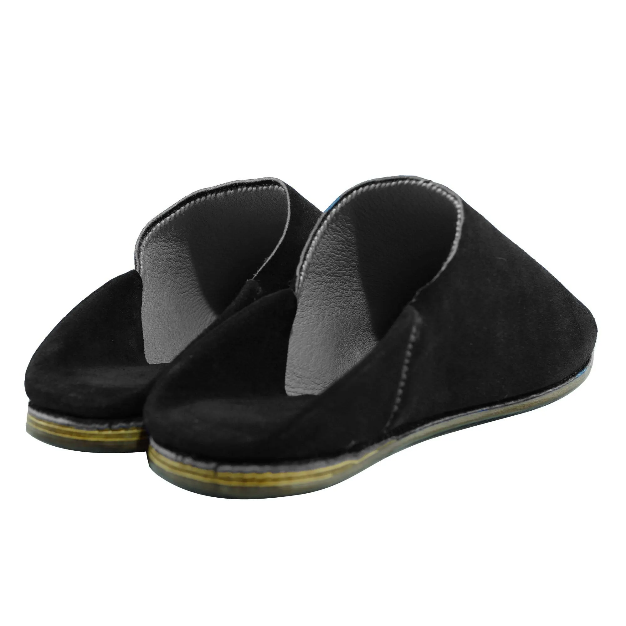 Men Moroccan Slipper in Black Suede