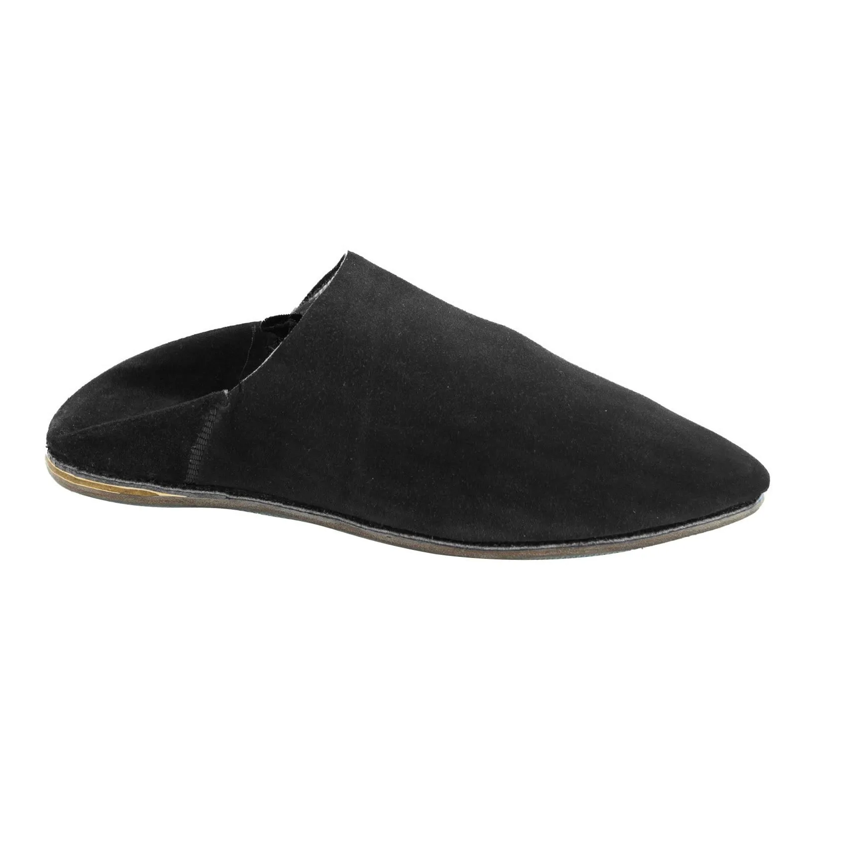 Men Moroccan Slipper in Black Suede