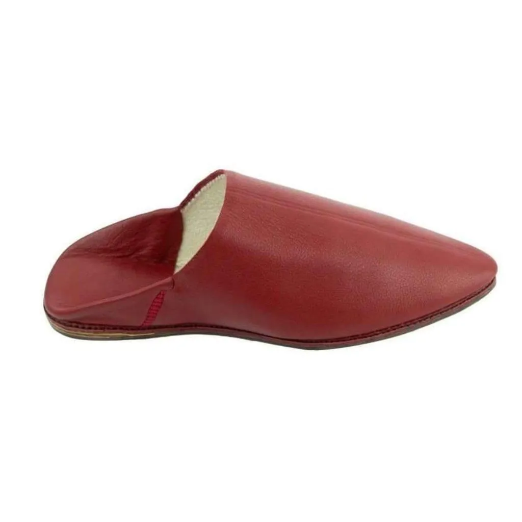 Men's Moroccan Slipper in Red Leather