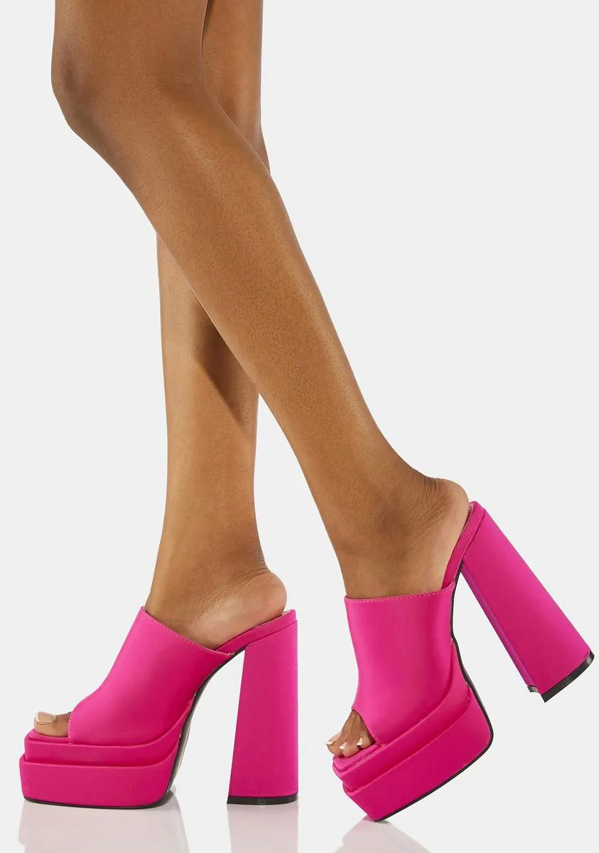 Pink Sky High Platform Mules