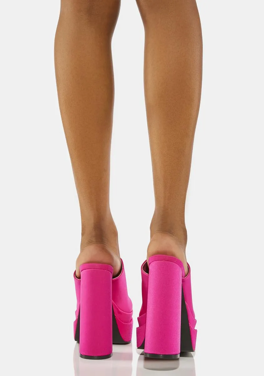 Pink Sky High Platform Mules