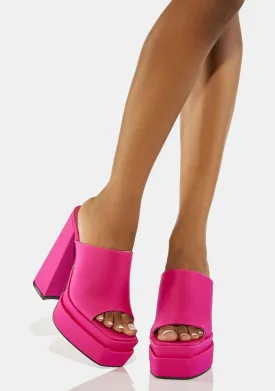Pink Sky High Platform Mules