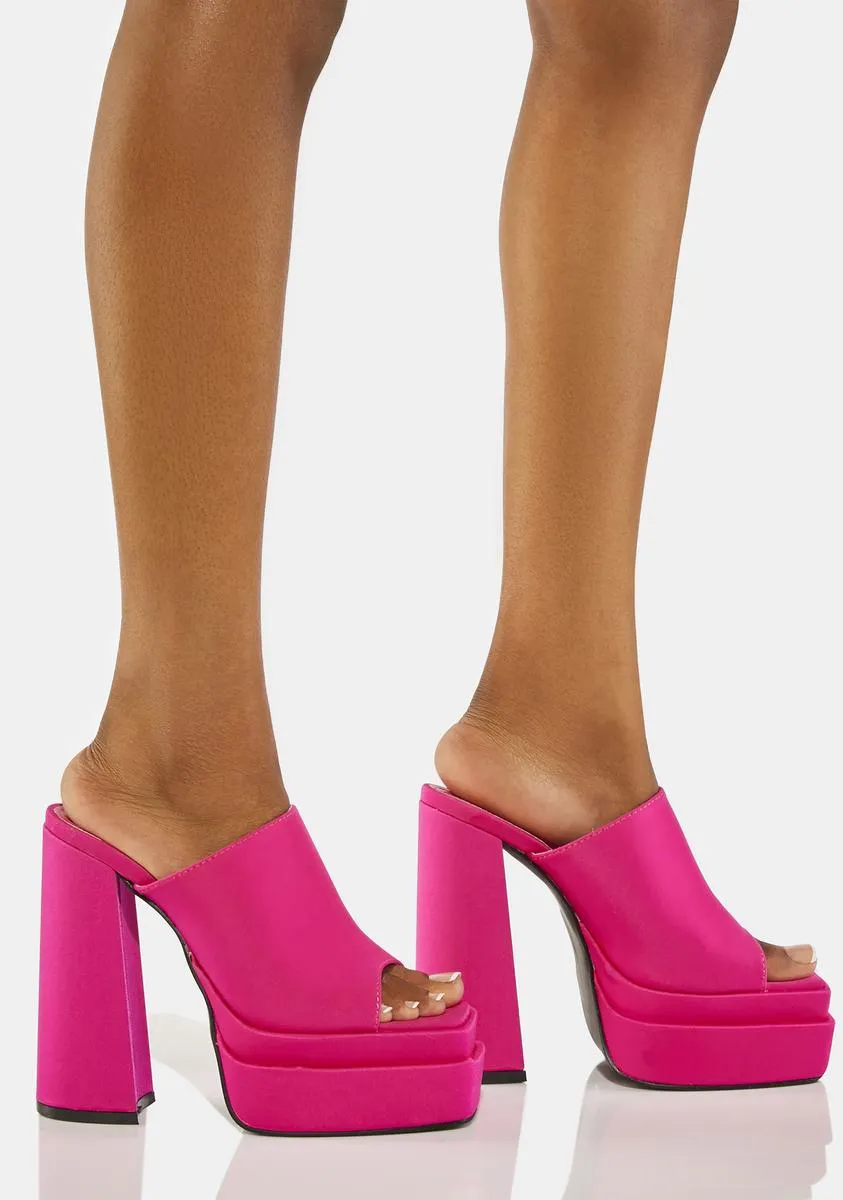 Pink Sky High Platform Mules