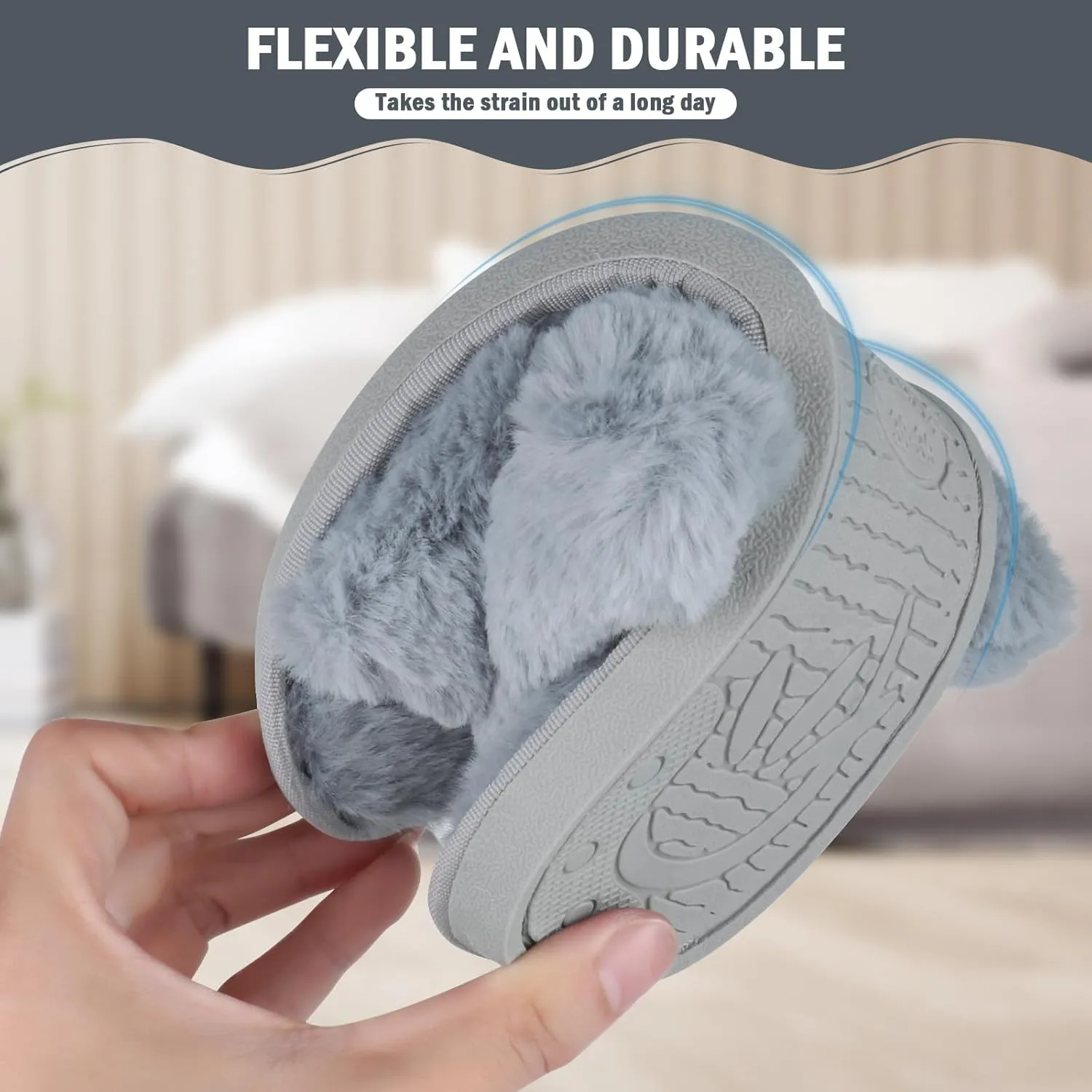 Slippers for Women,Women's Cross Band Slippers Fuzzy Soft House Slippers,Plush Memory Foam Shoes Cross Band Indoor Outdoor Open Toe Slipper