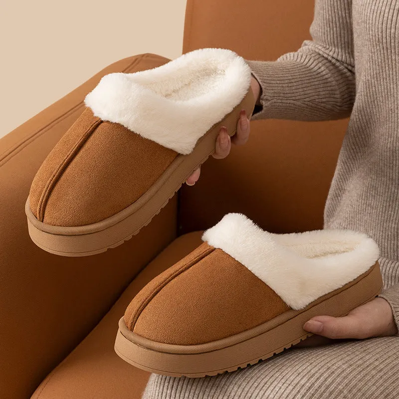 Wholesale Women's Winter fleece-lined Warm Comfortable Cotton Slippers Women's Cotton Shoes Non-slip Slippers