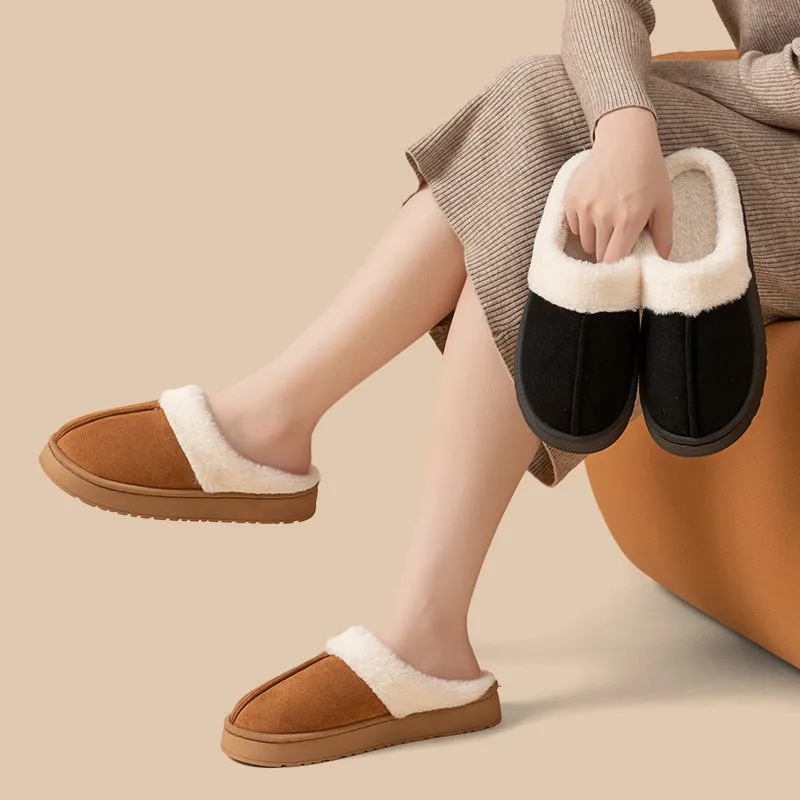 Wholesale Women's Winter fleece-lined Warm Comfortable Cotton Slippers Women's Cotton Shoes Non-slip Slippers