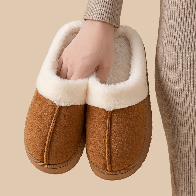 Wholesale Women's Winter fleece-lined Warm Comfortable Cotton Slippers Women's Cotton Shoes Non-slip Slippers