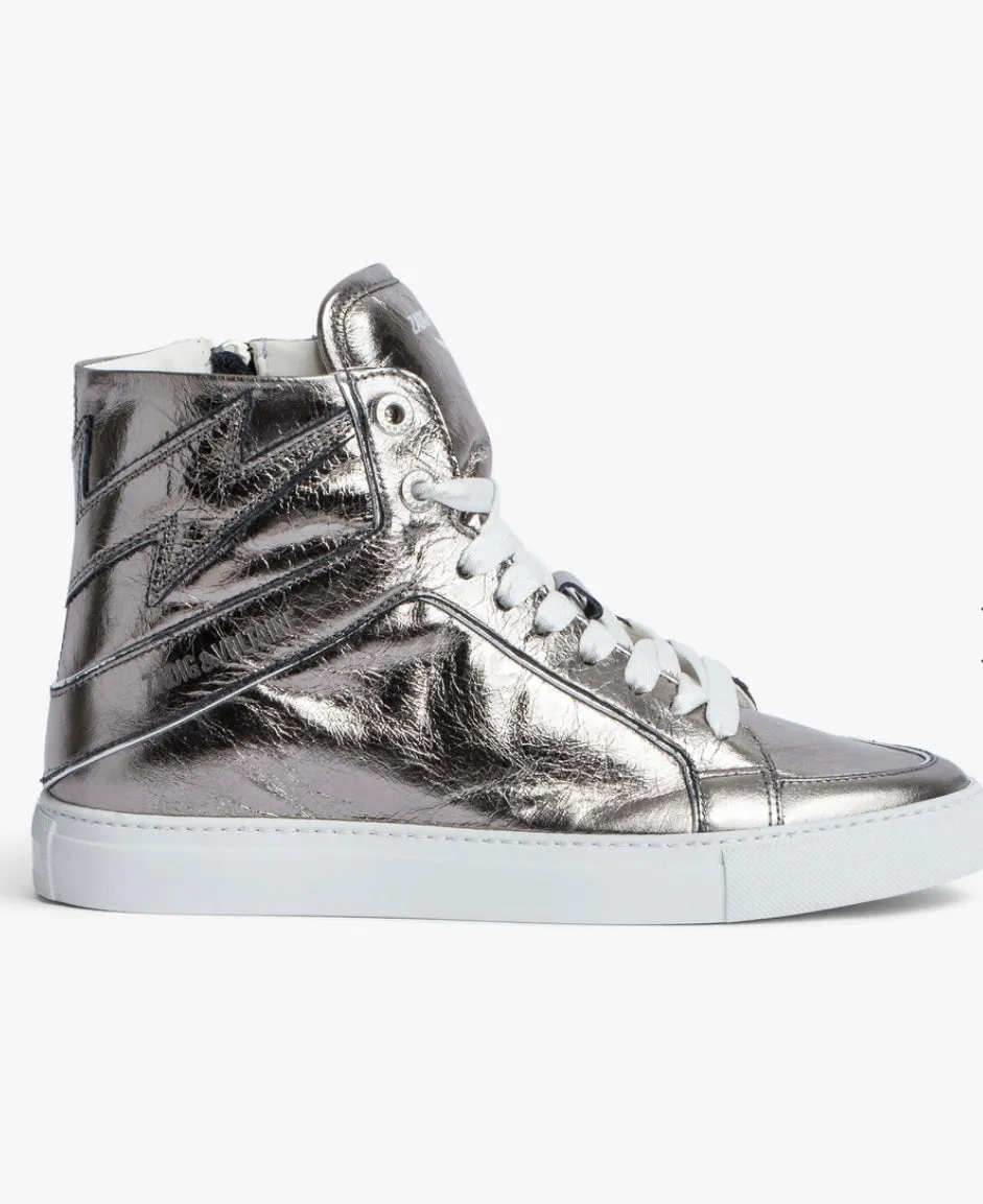 Zadig & Voltaire ZV1747 High Flash Vintage High Tops- Gunmetal